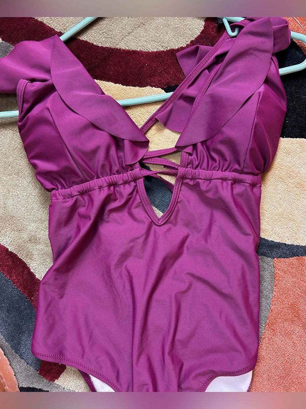 Women’s Ruffle One-Piece Swimsuit in Magenta